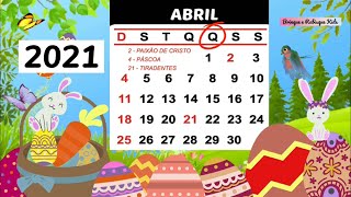 Calendário Dias 01 e 02 de Abril tema PÁSCOA (Para EDITAR)