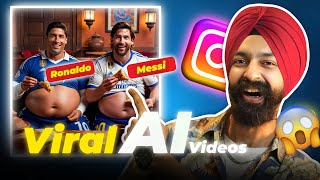 Trending Ronaldo and Messi Ai Video 🤩 2 ai Tools 🔥 Free Prompts Download ✅ #ai #ronaldo #messi