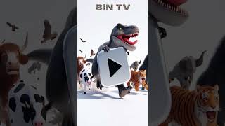 Animals running away with the play button #shorts #bintv #funny