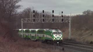 GO, VIA, CN and AMTRAK trains at Bayview Jct & Snake in Burlington & Hamilton, Ontario, Canada