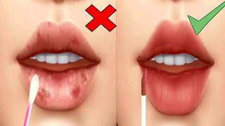 ASMR Makeup Video | ASMR Animation | Satisfying Video | ASMR Lip Care Treatment | Lip Care Animation