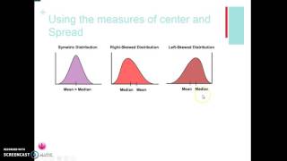 1.4 Describing the Distribution - Measure of Center and Spre