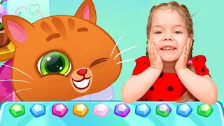 Nastya and the cat Bubbu got into the game again | cat Bubu brushes his teeth