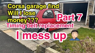 Corsa rescue in depth timing belt replacement, barnfind Vauxhall