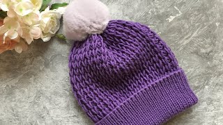 ВЯЖЕМ ШАПКУ "LUCKY" С ОЧЕНЬ КРАСИВЫМ УЗОРОМ. KNITTED HAT.