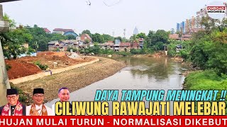 Jadi LEBAR !! CILIWUNG RAWAJATI Tampung Air Luapan LEBIH BANYAK | Tanggul & Jalan DIKEBUT