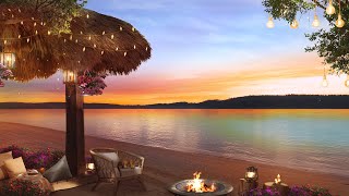 A Quiet Place to Heal | Summer Lake Ambience | Nature Sounds with Campfire to Relax and Study