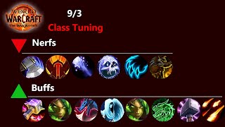 9/3 Class Tuning Patchnotes | WoW TWW Season 1