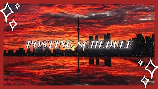 Posting Schedule | Weekly Posting Schedule