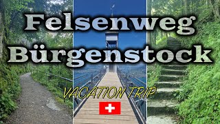 Felsenweg Bürgenstock - Walking Tour | 4K