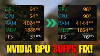 Nvidia GPU 30FPS Lock Fix | Increase Performance of Nvidia Graphics Cards