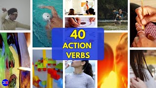 Learn 40 Action Verbs In Under 6 Minutes! With Videos For Memorization #learnenglish