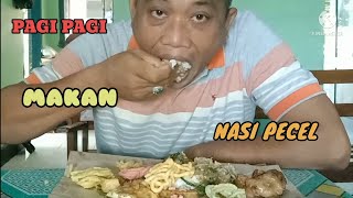 MUKBANG NASI PECEL PAGI² menu KRUPUK,REMPELO ATI,TEMPE DAN TAHU,sambal pedas.