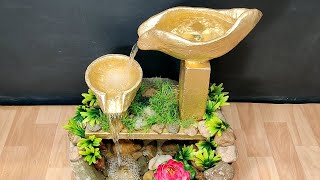 Golden fountain using cement and sand😍