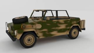 Volkswagen 181 Army with interior 3D Model