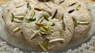 How To Make Persian Almond Macarons - Almond Cookies - Ghorabieh Badami