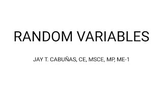 Probability Distribution: Random Variable