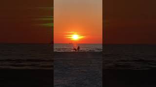 Stunning Sunset on Liepaja Beach | Ship and Yacht Silhouettes in Golden Hour