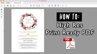 How to save a high resolution print ready PDF | DIY Wedding Invitations, Digital Printing