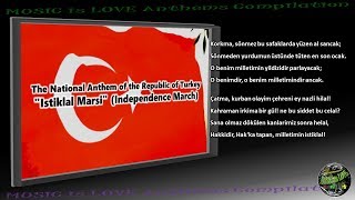 Turkey National Anthem "Istiklal Marsi" INSTRUMENTAL with lyrics