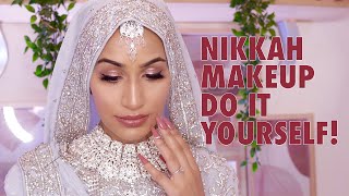 How to do your own NIKKAH MAKEUP & SAREE SETTING | Wedding Makeup Series | MODESTSTREET