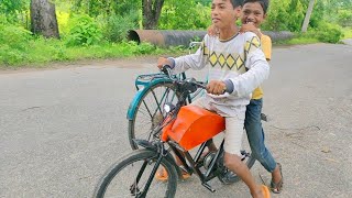 electric bike .. electric cycle drive test  .. home made electric bike 2023