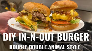 HOMEMADE In-N-Out Cheeseburger- How to Make a Double Double Animal Style Burger #innoutburger