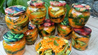 Салат из огурцов на зиму по-корейски.🥒 30 БАНОК БУДЕТ МАЛО! Салат из огурцов без варки на зиму.