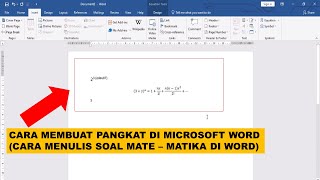 cara membuat pangkat di word | cara menulis soal matematika di word