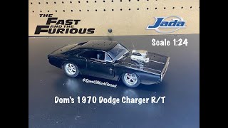 Dom's Dodge Charger R/T By Jada Scale 1/24 The Fast And The Furious Version Diecast Unboxing | F&F