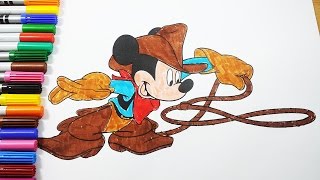 Mickey  Mouse Cowboy Coloring pages - Mickey Mouse Coloring Book - Coloring Pages For Kids