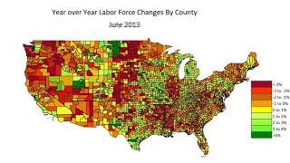 Map Labor Force Changes by County January 2006 to September 2007