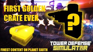 opening my first golden crate | tower defense simulator