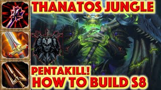 SMITE HOW TO BUILD THANATOS - Draconic Devastator Thanatos Skin Showcase + Pentakill + Jungle Build