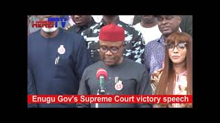 Breaking: Enugu governor wins in Supreme Court, addresses the people....@herotvng