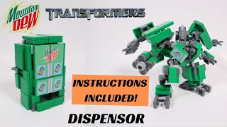 Lego Transformers 2007 Movie: Dispensor (Dewbot/ Mountain Dew Robot) INSTRUCTIONS INCLUDED