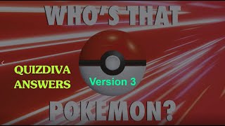 Who's That Pokemon V3 Quiz Answers | QuizDiva Who's That Pokemon V3 Answers | Who's That Pokemon V3