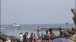 Watching the whale jump at Chileno Beach in Cabos