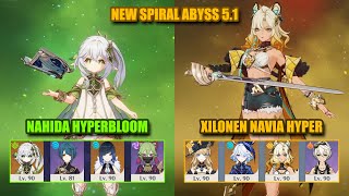 NEW Spiral Abyss 5.1 | Xilonen Navia HyperCarry & Nahida Hyperbloom |  Genshin Impact