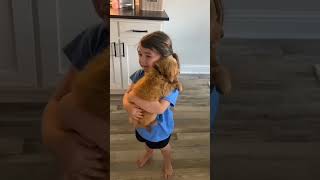 Cute little girl love puppy #puppy #dog #cute