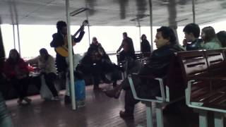 Man sings on Istanbul ferry