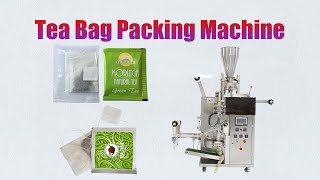 Chinese Automatic tea bag packing machine, tea bag with thread and tag packaging machine茶叶内外袋有标签包装机