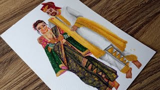 #TheWeddingSeries✨ Maharastrian Wedding Illustration 👰🤵