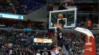 Dunk of the Night: LeBron James One-Handed Alley-Oop Slam vs. Wizards (Feb. 10, 2012)