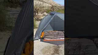 Open air shelter ⛺️ using just the rain fly, footprint, and poles!! #camping #hiking #backpacking