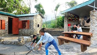 Start To Finish Build Log Cabin TIMELAPSE: Building A Kitchen With Many Stone. COMPLETED