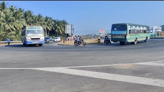 Private Bus And Govt Bus Turning  Highway Road Driving #bd