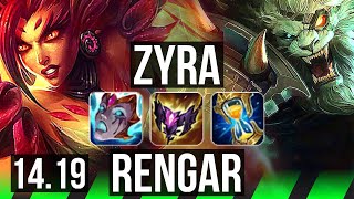 ZYRA vs RENGAR (JGL) | 10/1/12, 69% winrate, Legendary | EUW Challenger | 14.19