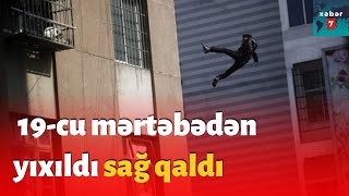 Rusiyada, Voronejdə 19 cu Mərtəbədən Yerə Yıxılan Şəxs Sağ Qalıb  O, Maşının Üzərinə Düşüb