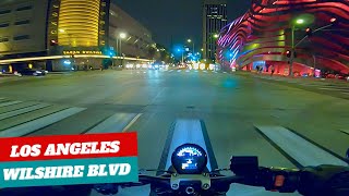 Wilshire Blvd - Night Ride With My Triumph Trident 660